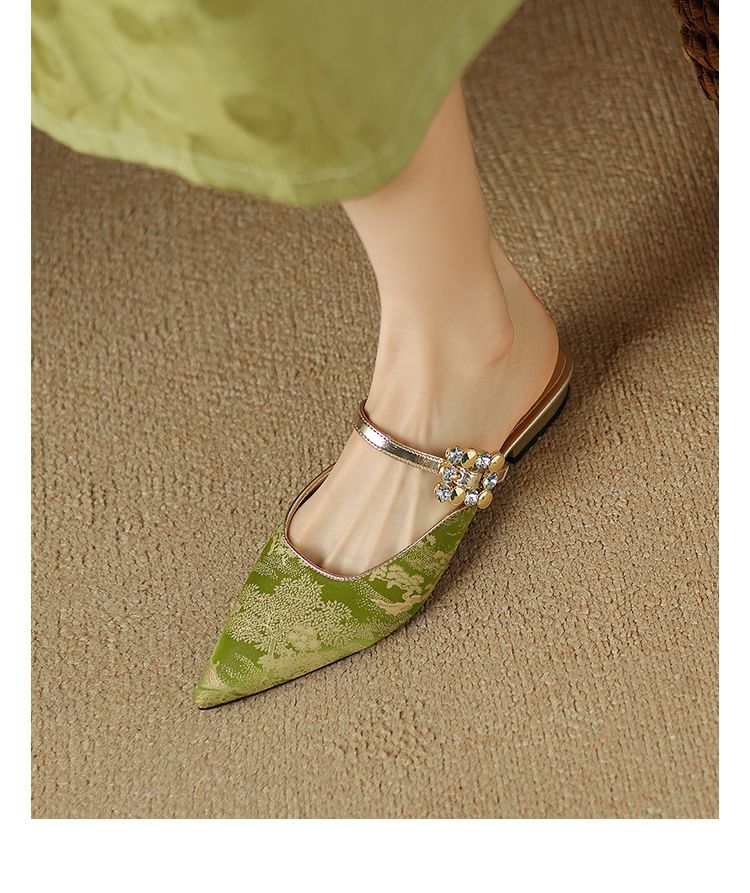 Mules Low Heel Pointed