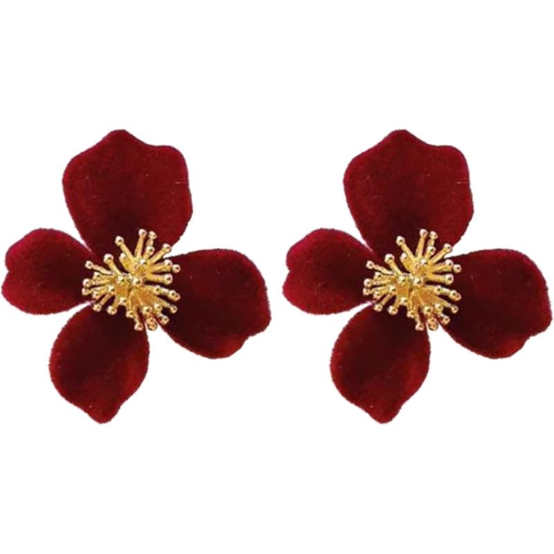 Velvet Flower Stud Earring
