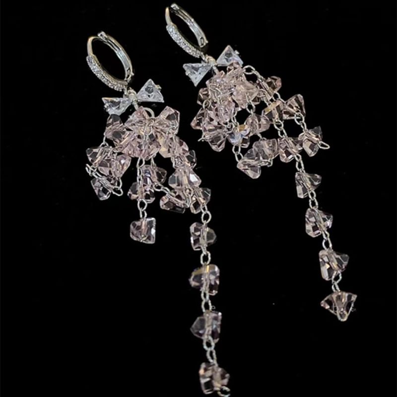 CZ Earring Dangle Bow Huggie