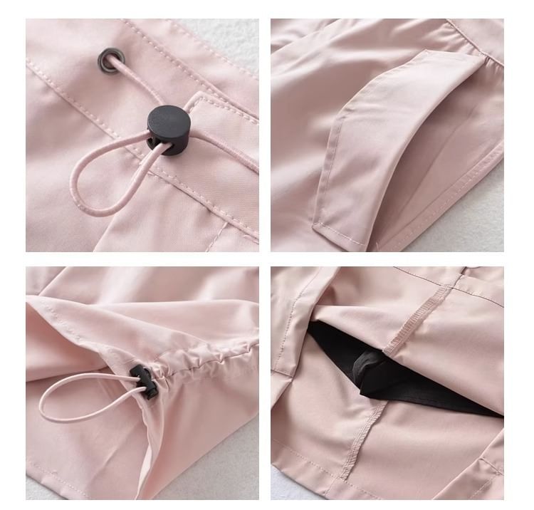 Waist A-Line High Mini Skirt Plain