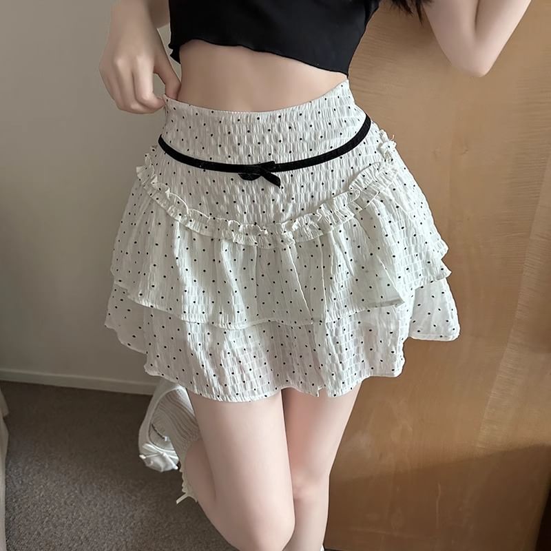 High Skirt A-Line Mini Dotted Rise