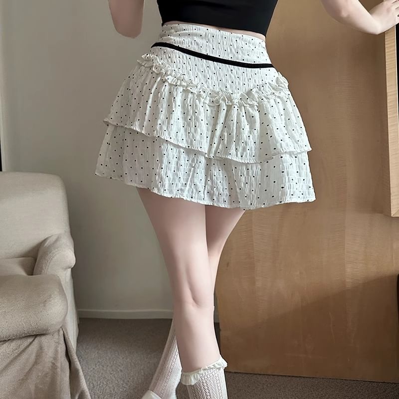 High Skirt A-Line Mini Dotted Rise
