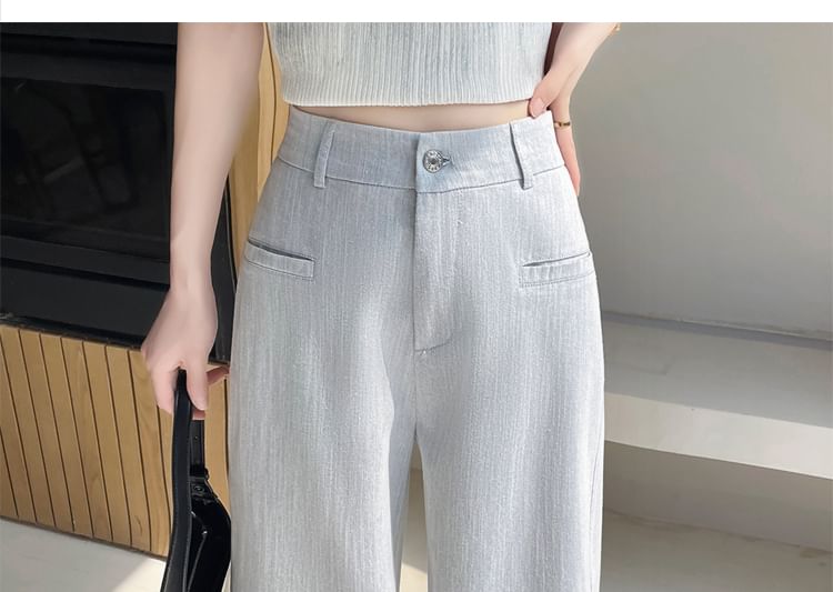 Waist High Washed Designs) Leg Wide Jeans (Various