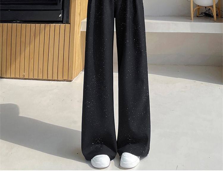 Slacks (Various Glitter High Panel Rise Leg Designs) Wide Lace