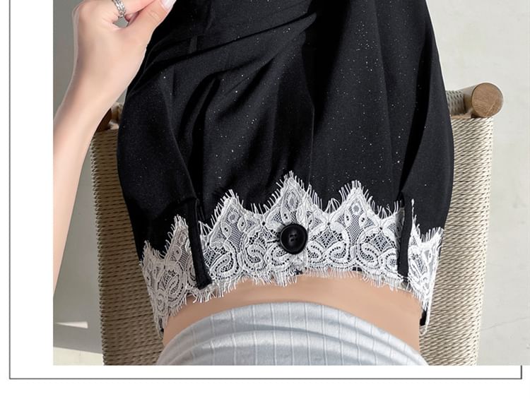 Slacks (Various Glitter High Panel Rise Leg Designs) Wide Lace