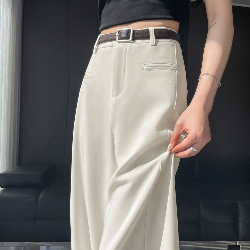 Suit Leg Pants Waist Wide (Various Plain Designs) High