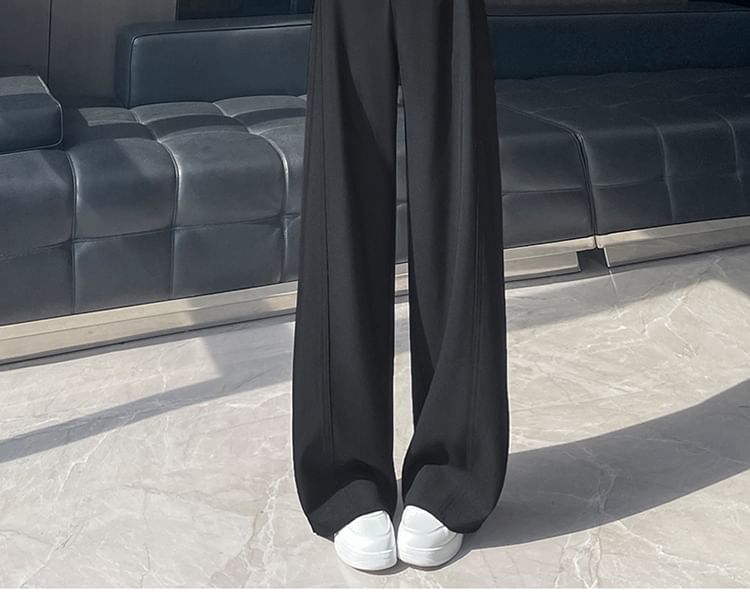 Suit Leg Pants Waist Wide (Various Plain Designs) High