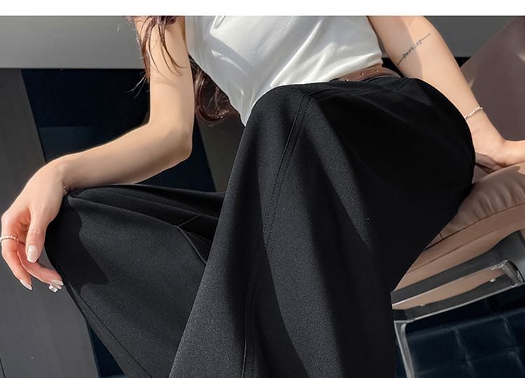 Suit Leg Pants Waist Wide (Various Plain Designs) High