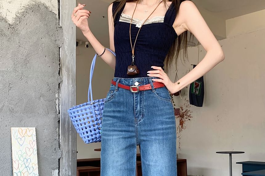 Flared Jeans High Rise Washed