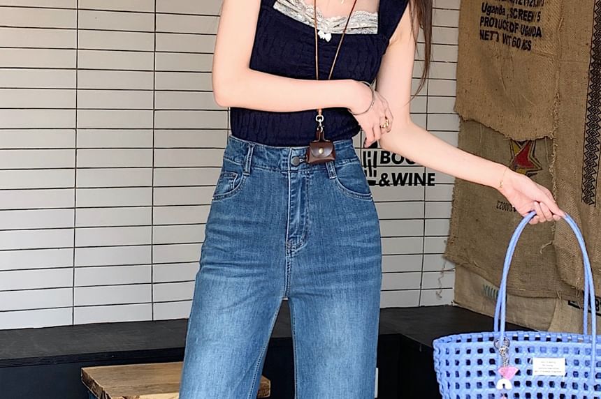 Flared Jeans High Rise Washed