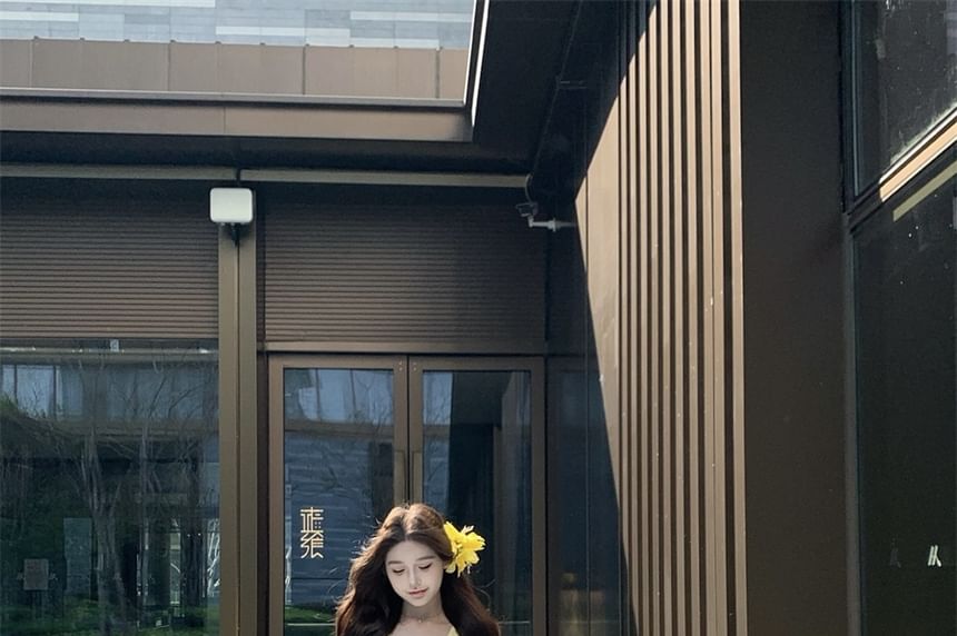 Sundress Floral V-Neck Sleeveless Midi