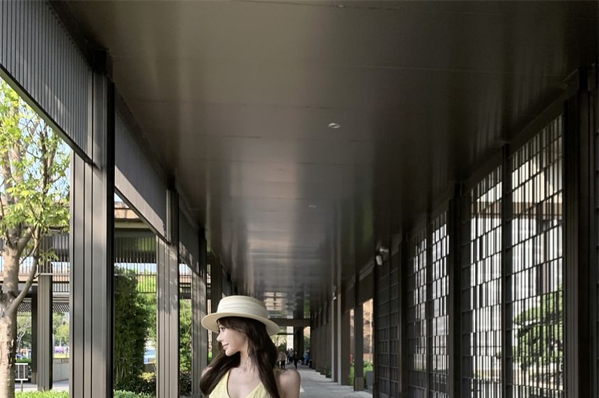 Sundress Floral V-Neck Sleeveless Midi