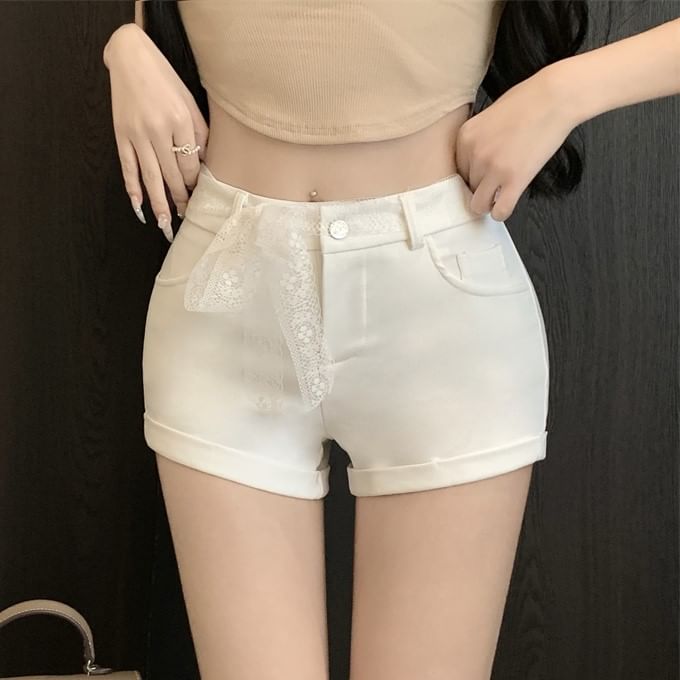 Plain Waist High Hot Pants