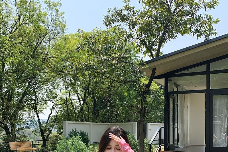 Long-Sleeve Plain One-Shoulder Asymmetrical T-Shirt