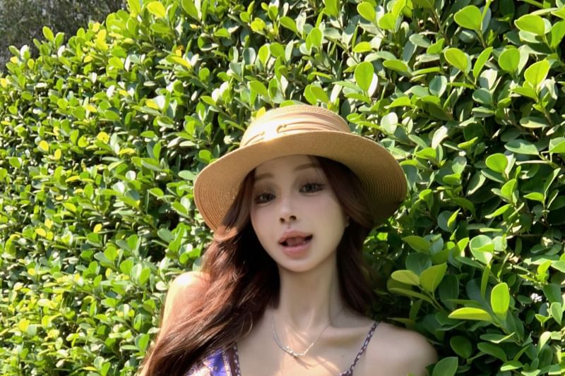 Camisole Print Top Paisley V-Neck Peplum