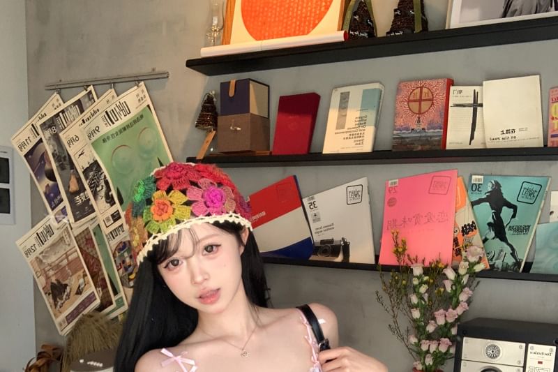 Panel Floral Print Strap Asymmetrical Bodycon Spaghetti Mini Dress