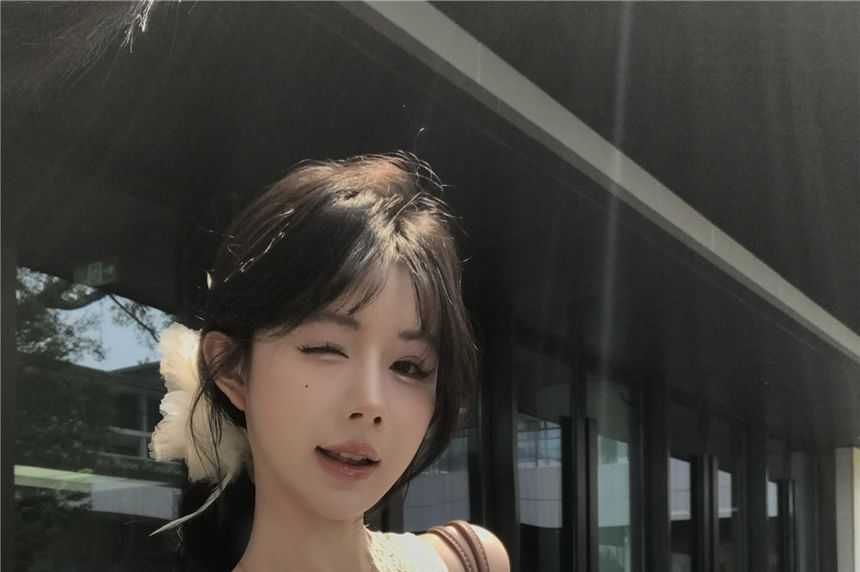 Crop Lace One-Shoulder Top