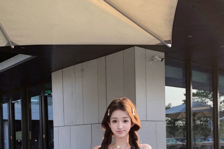 Shirred Strap A-Line Mini Floral Print Spaghetti Dress