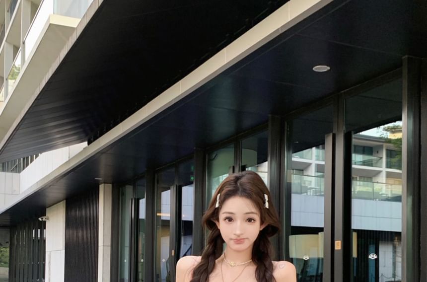 Shirred Strap A-Line Mini Floral Print Spaghetti Dress