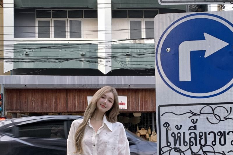 Tie-Side Mini Embroidered Floral Button-Up A-Line Puff-Sleeve Dress