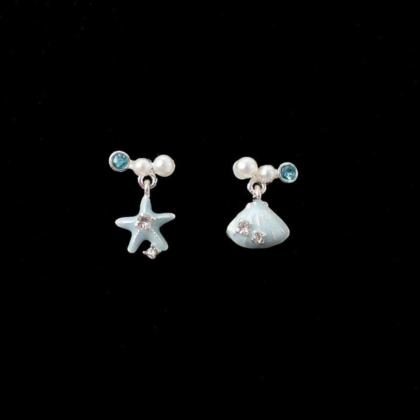 Asymmetrical Star Drop / Clip-On Rhinestone Earring