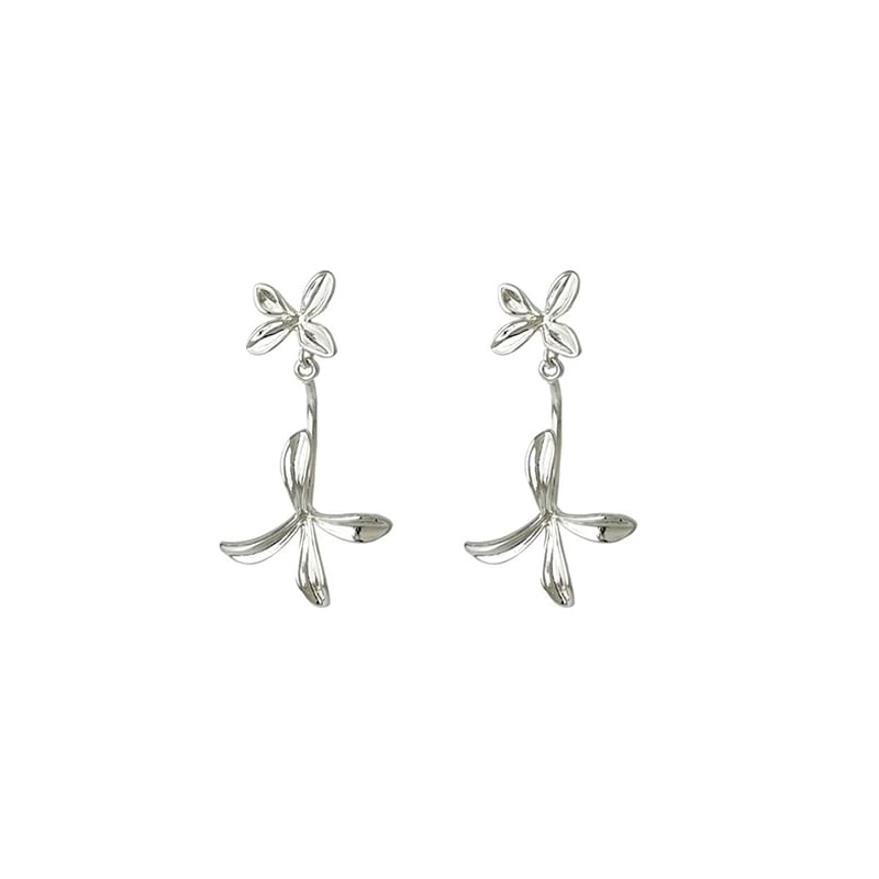 / Drop Clip-On Flower Earring