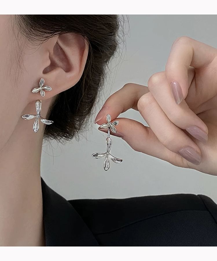 / Drop Clip-On Flower Earring