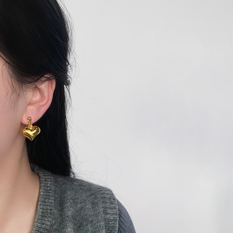 Drop Heart Clip-On Earring /