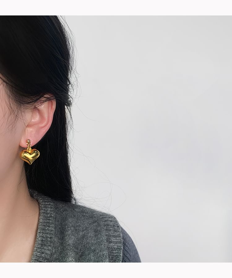 Drop Heart Clip-On Earring /