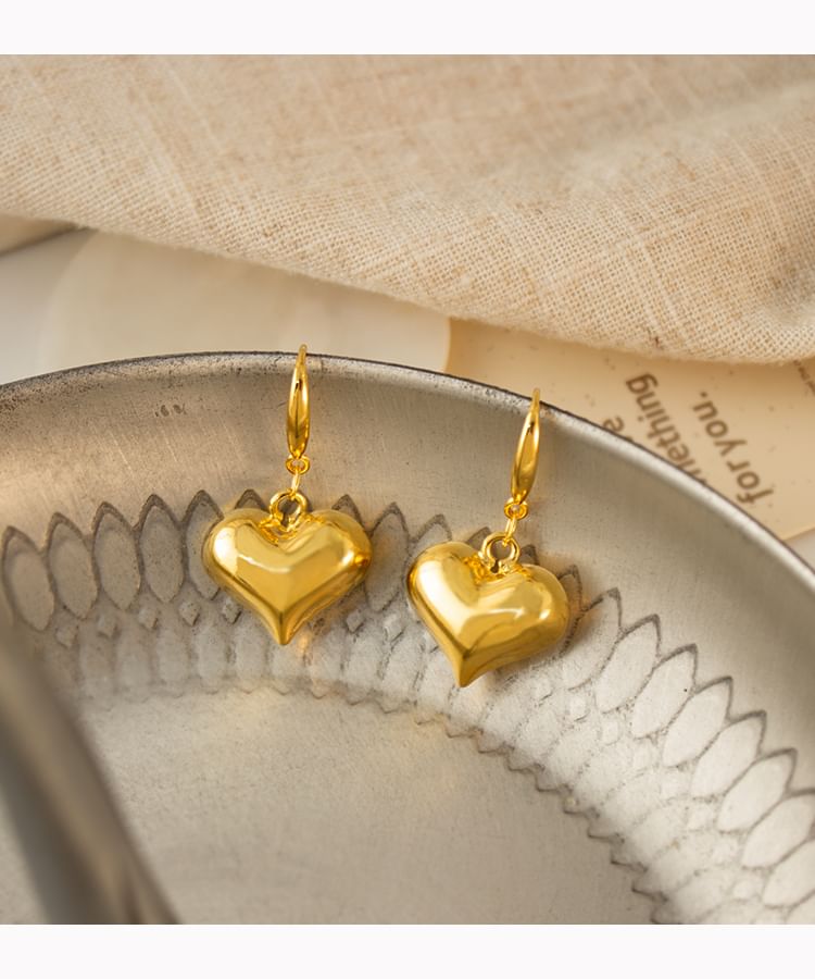 Drop Heart Clip-On Earring /