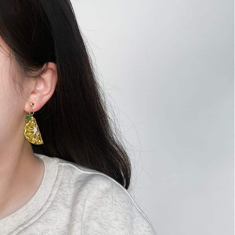 Earring Lemon Clip-On Drop /