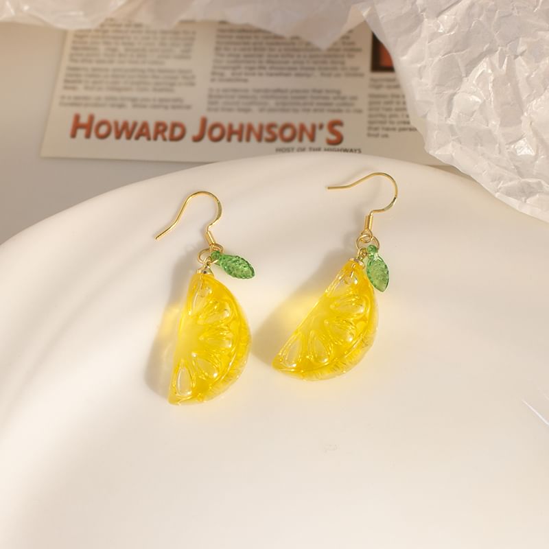 Earring Lemon Clip-On Drop /