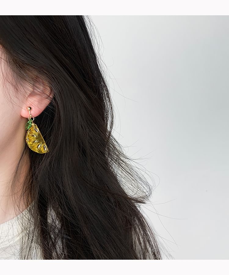 Earring Lemon Clip-On Drop /