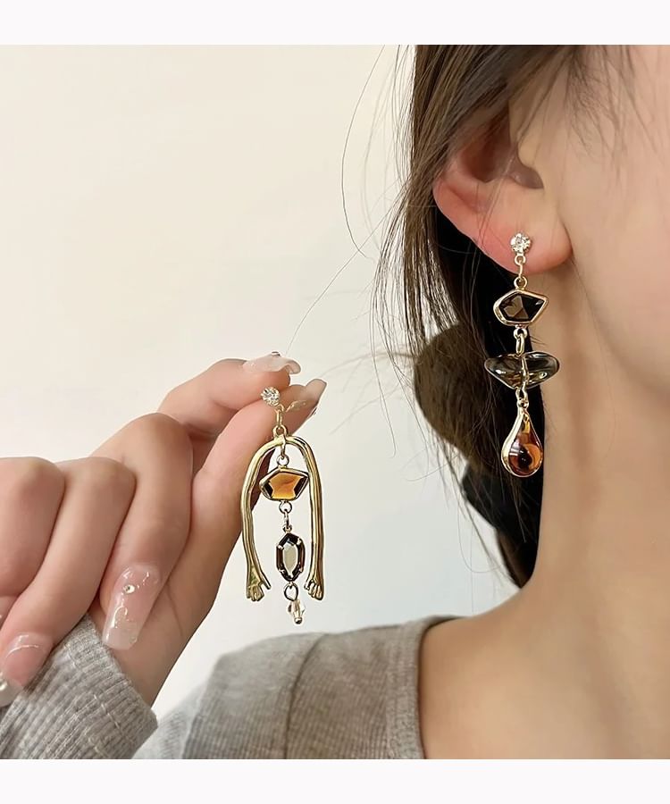 Earring / Geometry Drop Clip-On
