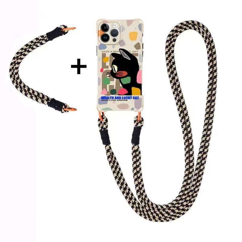 Case / Set Cat Phone Lanyard Strap