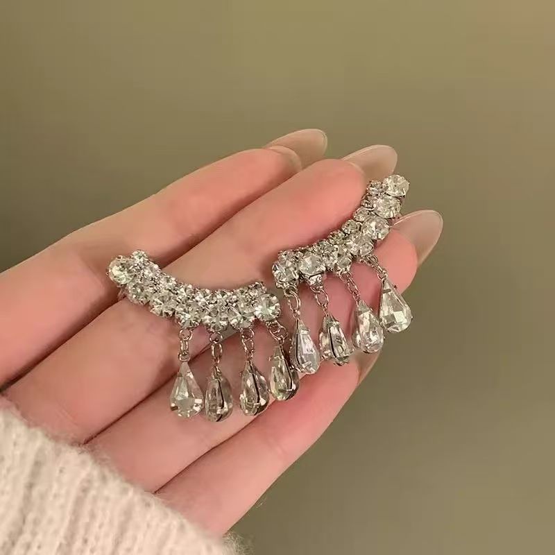 Earring Rhinestone Climber CZ
