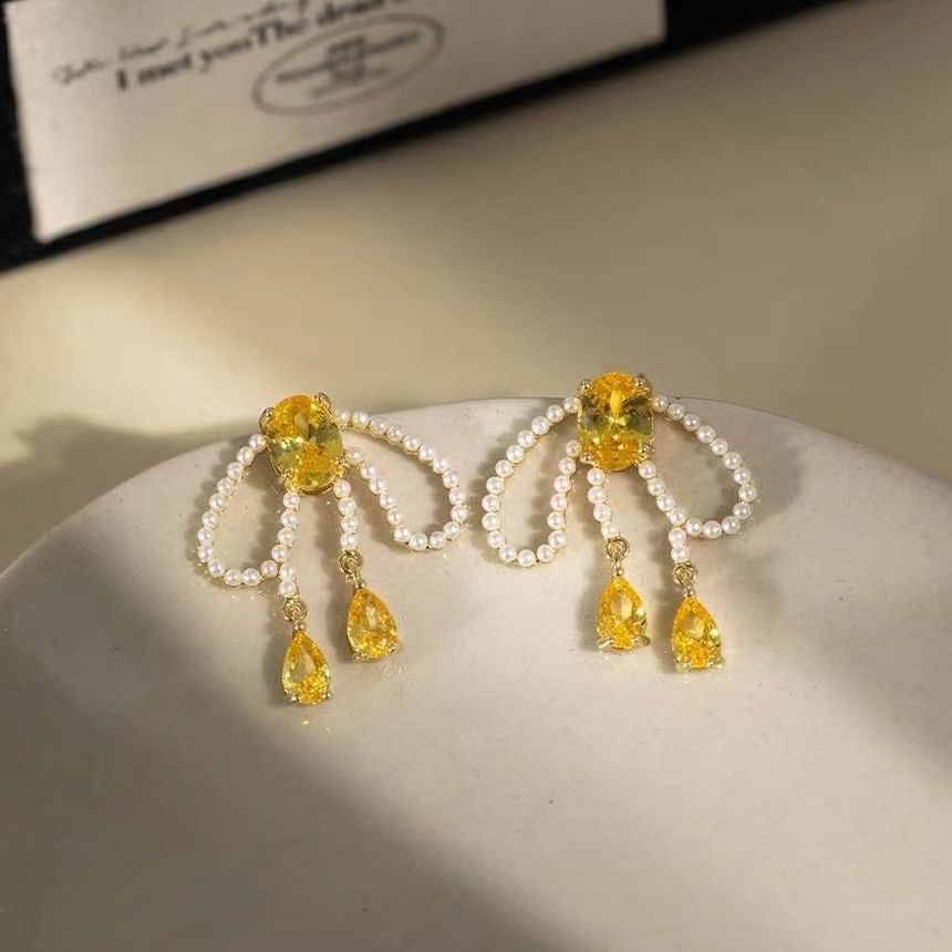 Stud Bow Beaded Earring