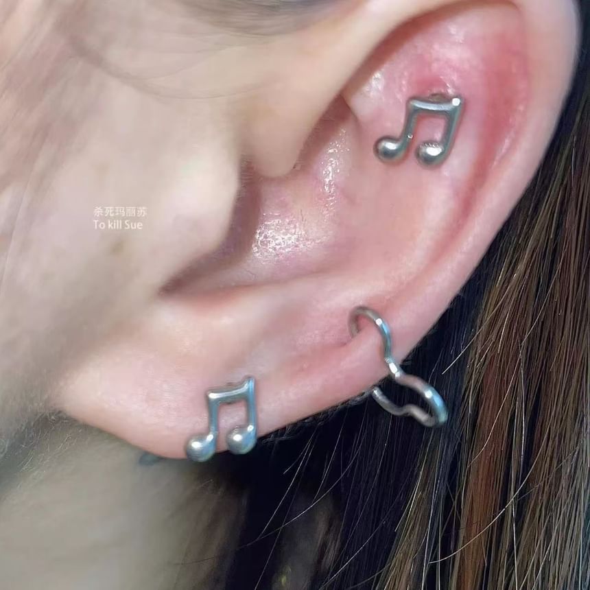 Stud Note Earring Music