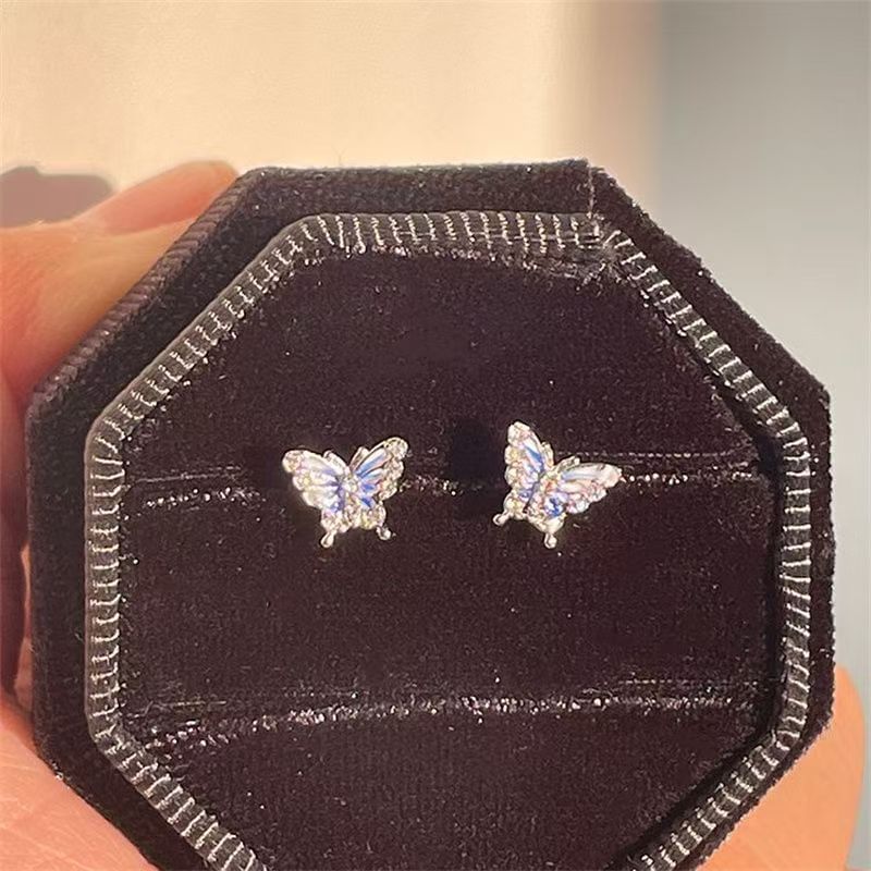 Stud Earring Butterfly Rhinestone