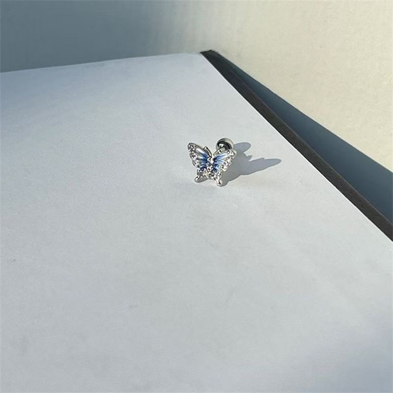 Stud Earring Butterfly Rhinestone