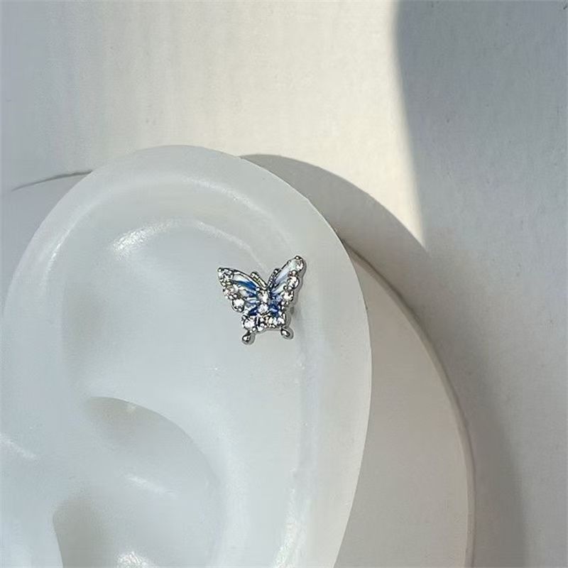 Stud Earring Butterfly Rhinestone
