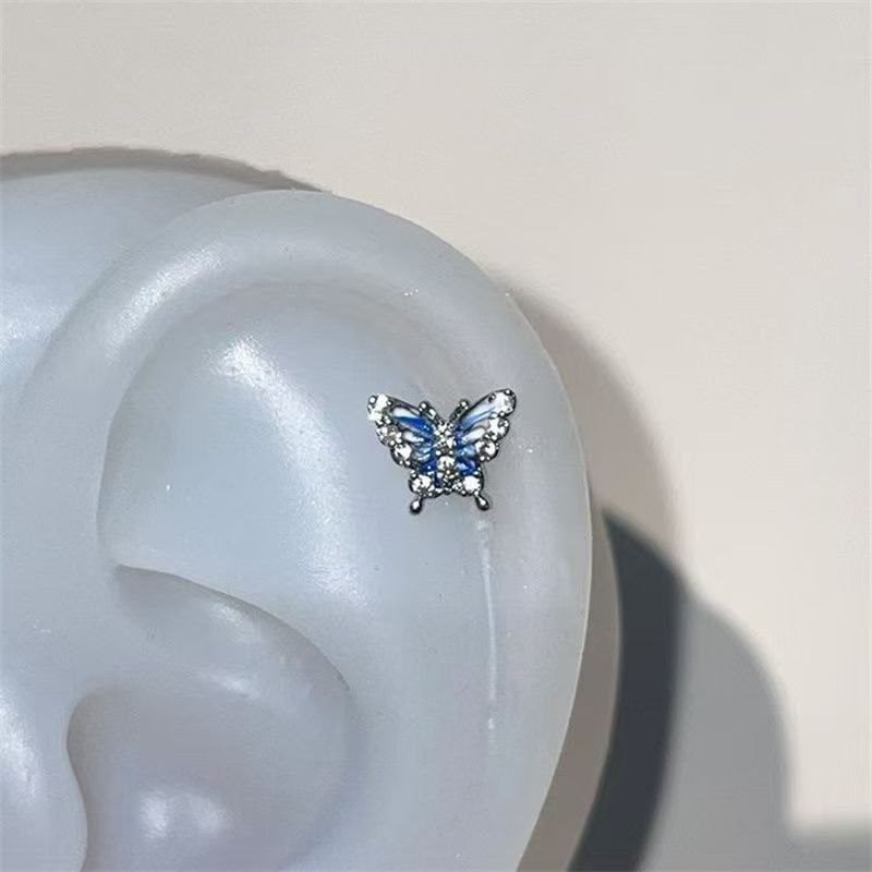 Stud Earring Butterfly Rhinestone