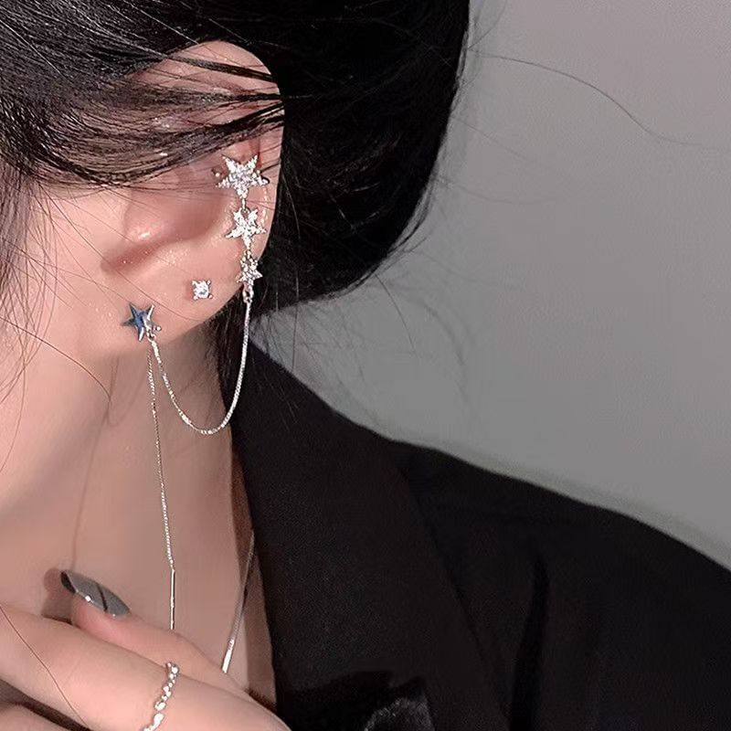 Cuff Earring Chained Star