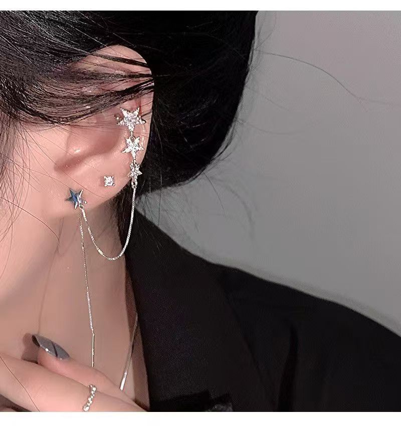 Cuff Earring Chained Star