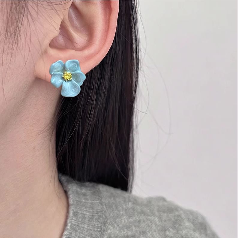 Alloy Earring / Floral Stud Ear Glaze Cuff