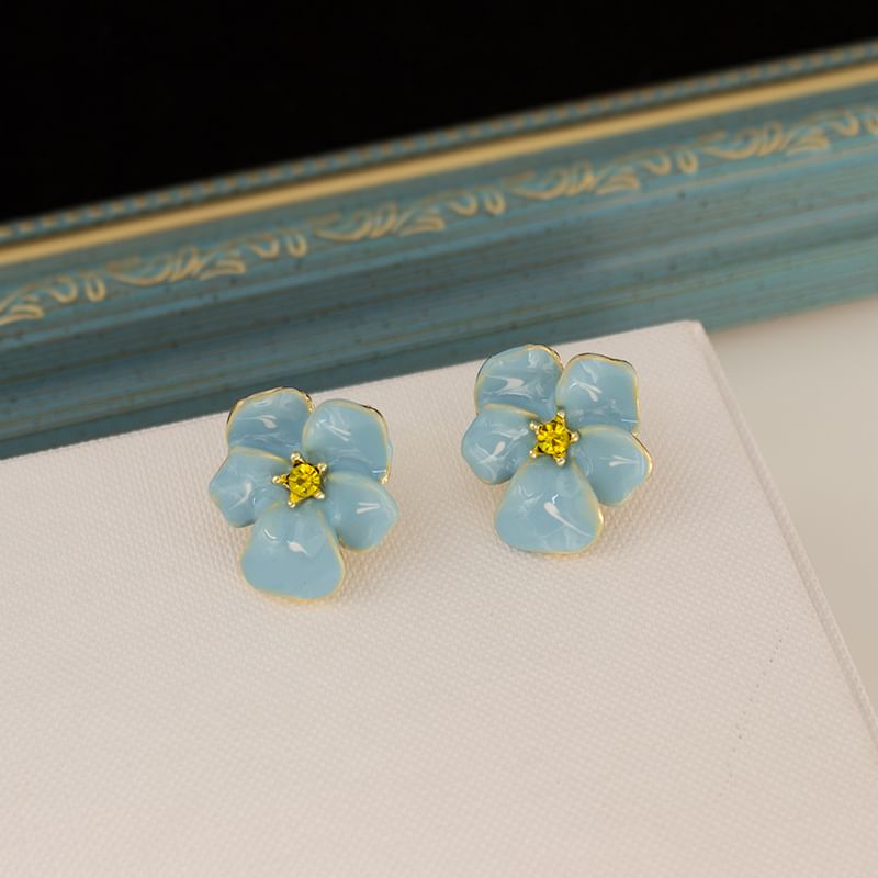 Alloy Earring / Floral Stud Ear Glaze Cuff
