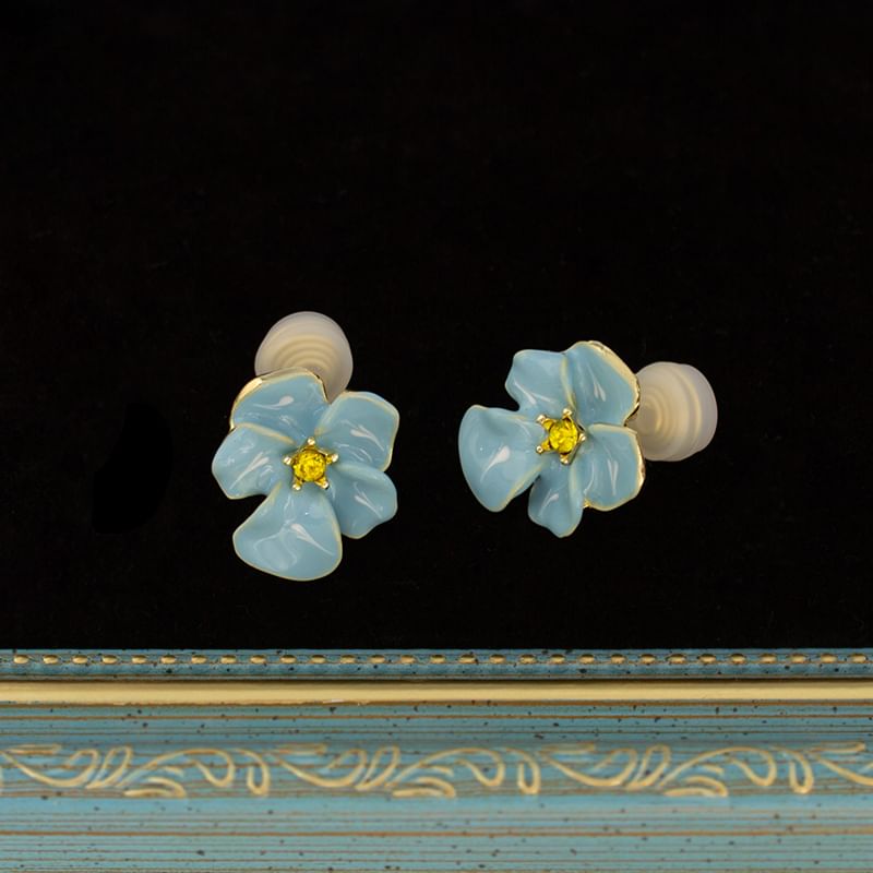 Alloy Earring / Floral Stud Ear Glaze Cuff