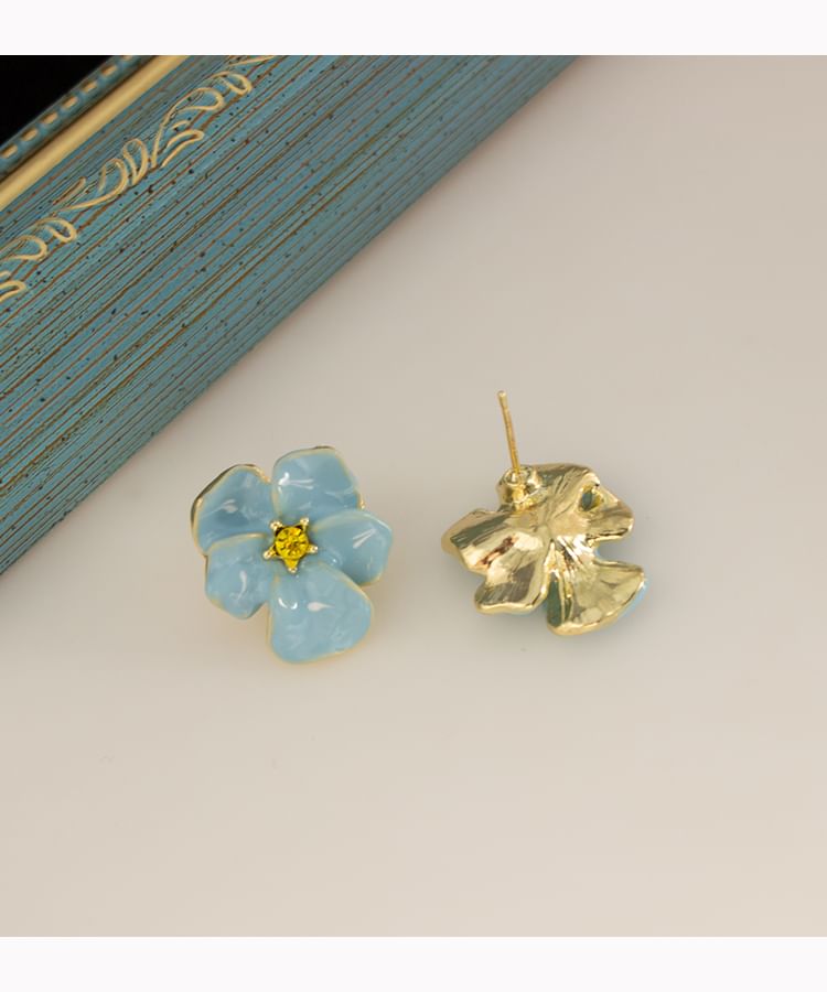 Alloy Earring / Floral Stud Ear Glaze Cuff