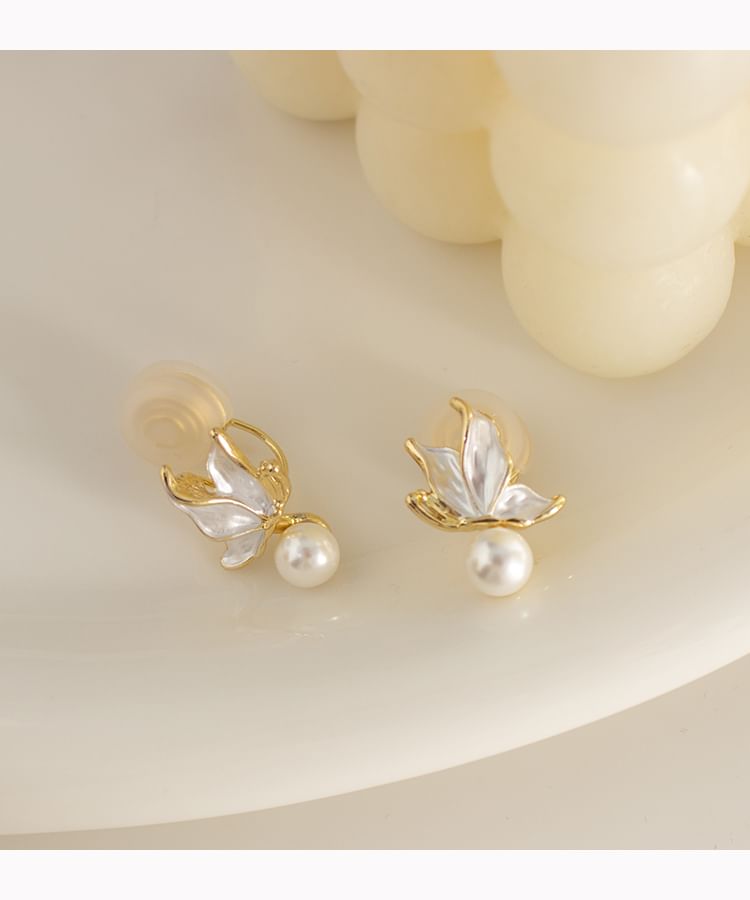 Earring Faux Alloy Butterfly Pearl / Cuff Drop Ear
