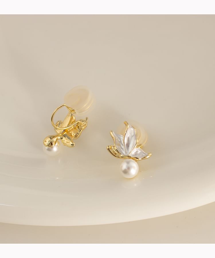Earring Faux Alloy Butterfly Pearl / Cuff Drop Ear